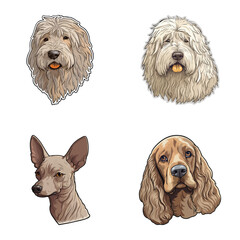 Dogs3 Flat Icon Set Isolated On White Background