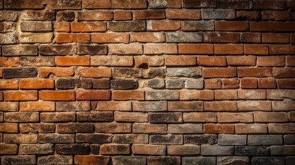 Obraz premium Old brick wall, old texture of red stone blocks. Generative Ai