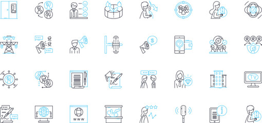 Wise individuals linear icons set. Sage, Learned, Intelligent, Insightful, Philosopher, Perceptive, Judicious line vector and concept signs. Discerning,Enlightened,Wiseacre outline illustrations