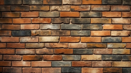 Old brick wall, old texture of red stone blocks. Generative Ai