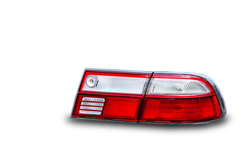 Headlights and taillights Separated from the technology background Car headlight technology white car led system separating from white background clipart