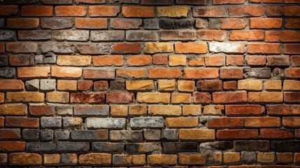 Obraz premium Old brick wall, old texture of red stone blocks. Generative Ai