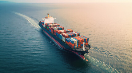 International container cargo ship, freight transportation, shipping, nautical vessel, generative ai.