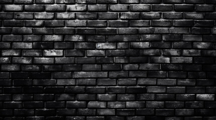 Fototapeta na wymiar Black brick wall, old texture of red stone blocks. Generative Ai