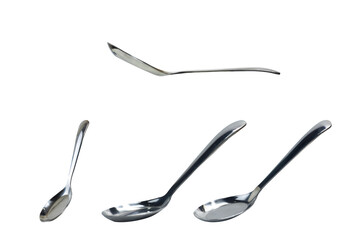 silver  serving spoon on a white background,with clipping path