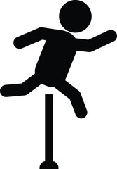 Fototapeta na wymiar Hurdler icon on white background. Man figure jumping over obstacles sign. Hurdle Race symbol. flat style.