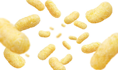 Flying delicious corn sticks, cut out