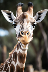 Obraz premium Generative AI of a giraffe portrait