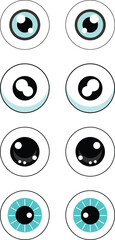 set of cute eyes vector