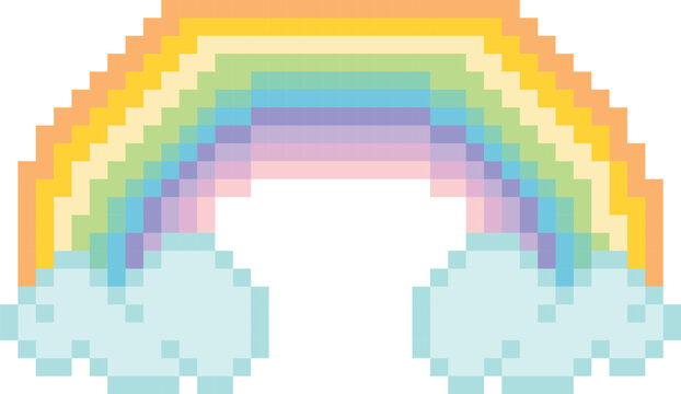 Rainbow pixel art vector
