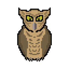 Fototapeta premium Retro Pixel Art Owl Sprite