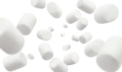 Flying delicious marshmallows, cut out