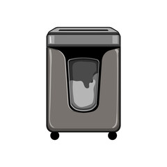 paperwork cut shredder cartoon vector illustration