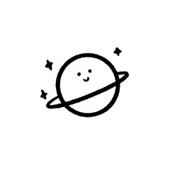 cute saturn planet © Niphatcha