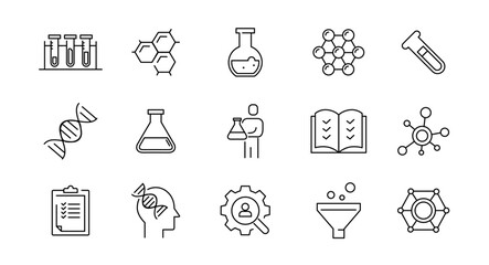 Science line icons