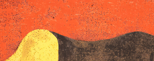 Color rusty abstract painted metal background. Yellow black and orange texture of old plate