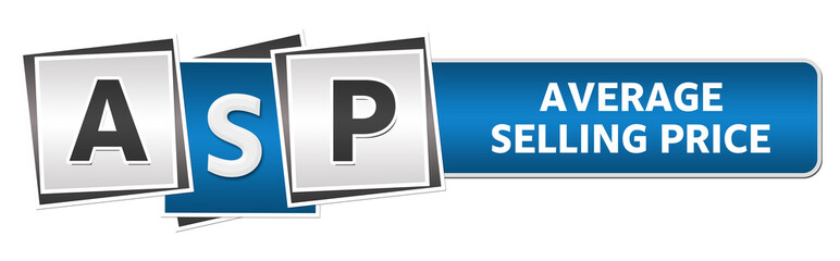 ASP - Average Selling Price Blue Grey Squares Bar 