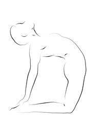 Obraz premium line drawing of the camel pose in yoga , isolated ,icon .
