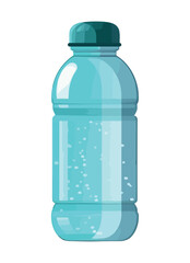 Purified water in blue plastic bottle icon