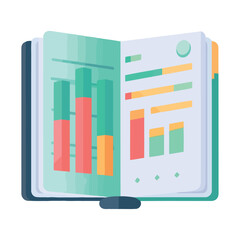 Modern book icon symbolizes success financial