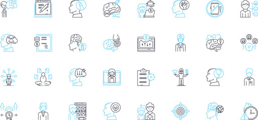 Time efficiency linear icons set. Streamlined, Productive, Expedient, Punctual, Swiftness, Agile, Efficiency line vector and concept signs. Instantaneous,Organized,Expedite outline illustrations
