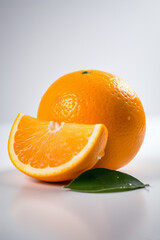 Orange on white background