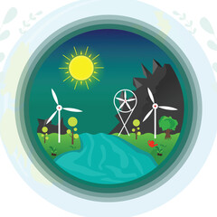 World environment day and save earth day concept design