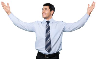 Portrait Of Young handsome businessman posing