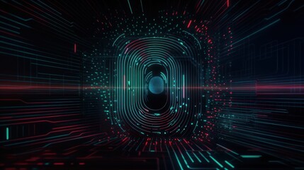 Fototapeta premium Cyber security and online data protection on internet. Finger touching HUD holographic secure access system interface with lock icon. Cybersecurity, privacy, network technology. Encrypted data vault