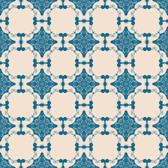 Seamless floral and geometric ornament on background