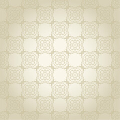 Seamless floral and geometric ornament on background