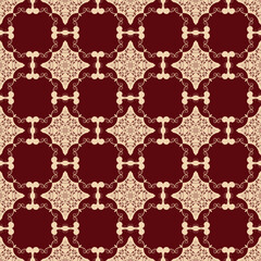 Seamless floral and geometric ornament on background