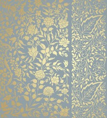 wedding card design, traditional paisley floral pattern , royal India	
