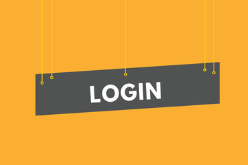Login text Button. Login Sign Icon Label Sticker Web Buttons