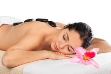 A beautiful young woman in a spa salon