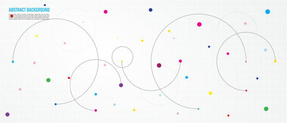 Abstract geometric background with plexus circles and dot. Vector illustration of minimalistic design for banner design or header © Shigit