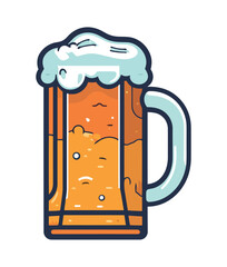 Frothy beer mug symbolizes celebration in pub