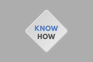 Know How text Button. Know How Sign Icon Label Sticker Web Buttons