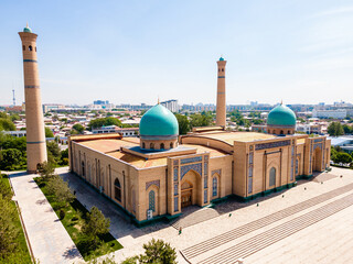 Aerial view of Khazrati imam mosque, hazrati imam complex in tashkent, uzbekistan - obrazy, fototapety, plakaty