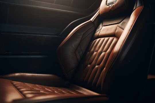 3D rendering of a leather car seat. Generative AI