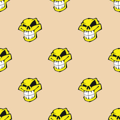 Seamless pattern background with skulls