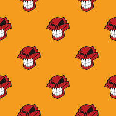 Seamless pattern background with skulls