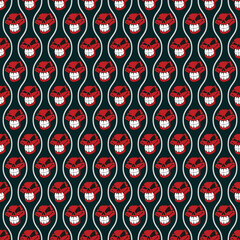 Seamless pattern background with skulls