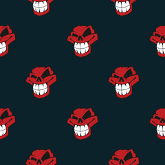 Seamless pattern background with skulls