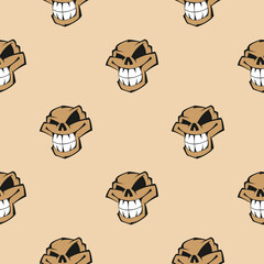 Seamless pattern background with skulls