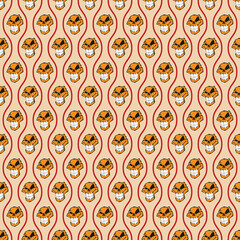 Seamless pattern background with skulls