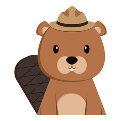 Isolated cute beaver character avatar Vector
