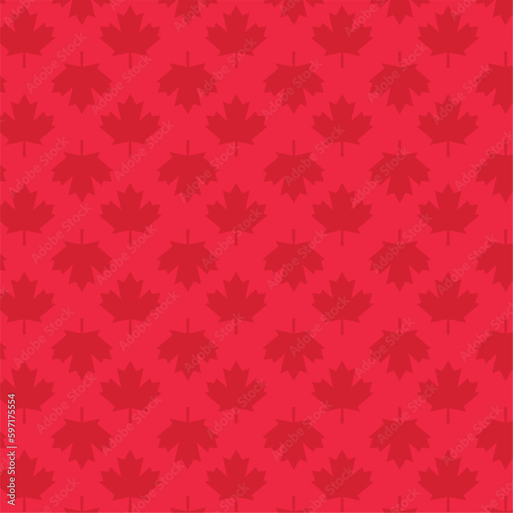 Wall mural colored seamless pattern background with maple leaves vector