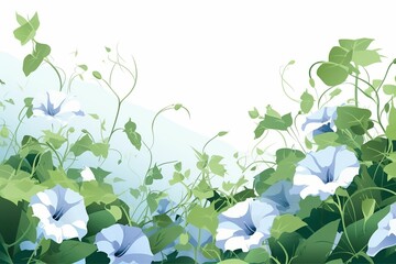 The illustration of morning glory, AI contents by Midjourney