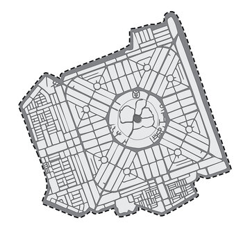A drawing of Pakistan model town Lahore map vector illustration